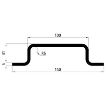 Centre stanchion profile, S235JRG2, raw, 100 x 31 x 5 mm, 5 m