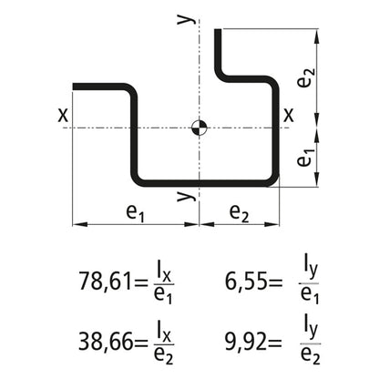 Corner stanchion profile, S235JGR2, raw, 100 x 70 x 5 mm, 5 m
