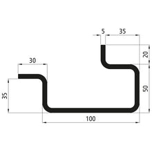 Corner stanchion profile, S235JGR2, raw, 100 x 70 x 5 mm, 5 m