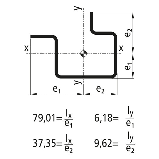 Corner stanchion profile, S235JGR2, raw, 100 x 70 x 4 mm, 6 m