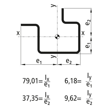 Corner stanchion profile, S235JGR2, raw, 100 x 70 x 4 mm, 6 m