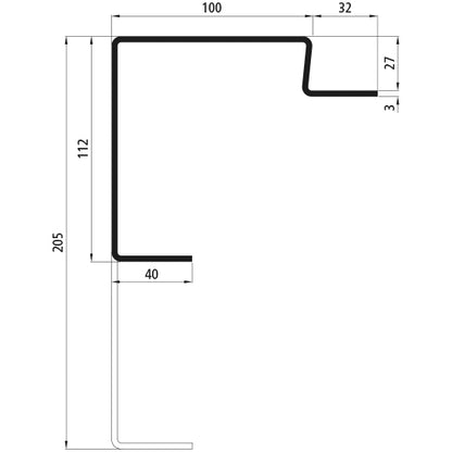 SSP3 27 floor frame end vo-hi, raw