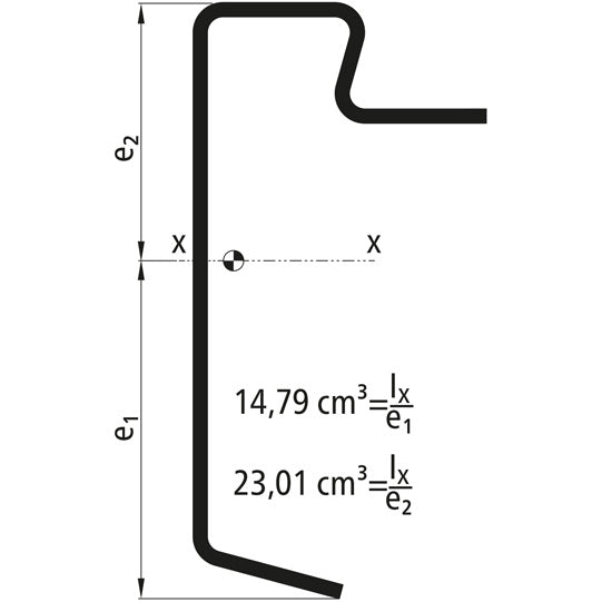 Platform floor frame profile, sanded/primed, 6300mm, 110x21x3mm