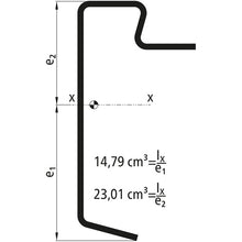 Platform floor frame profile, sanded/primed, 6300mm, 110x21x3mm