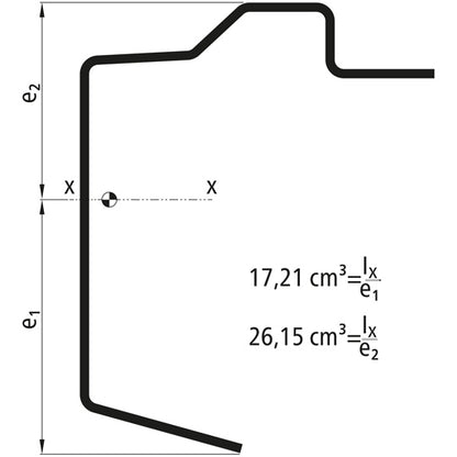 Platform floor frame profile,S355MC,primed,7300mm,110x18x2,5mm