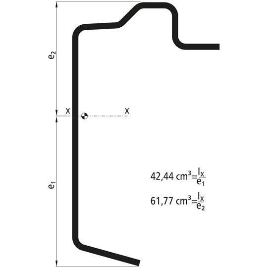 Platform floor frame profile, S355MC,sanded,7300mm,160x27x4mm