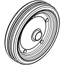Spare wheel 280 x 65 mm solid rubber a. sheet stl. rim, hub Ø 3