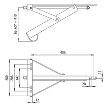 ADS 460 V ruuvattava tuki, L = R, sinkitty