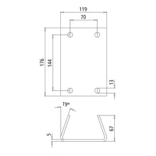 Flange f. support wheel F 2 - 176 x 119 mm