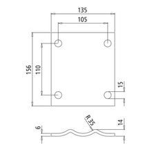 Flange f. support wheel F 1 - 156 x 135 mm