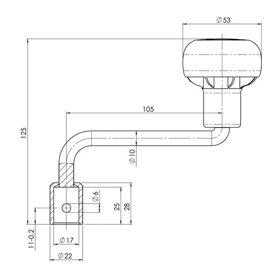 Crank for support wheels VK