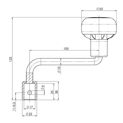 Crank for support wheels VK