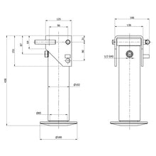 Hydraulic support leg DH 713, folding, hydraulic