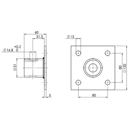 Flange connection pipe ADAP SF 60