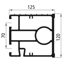 Aluminium underride guard square profile, 2400 mm, anodised