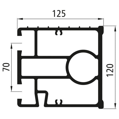 Aluminium underride guard square profile, 2400 mm, anodised