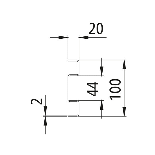 Longitudinal rail, 2000 mm long, galvanized