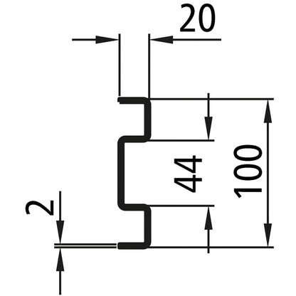 Longitudinal beam, 3500 mm long, galvanised