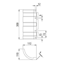 End cap, front, 300 mm, galvanized