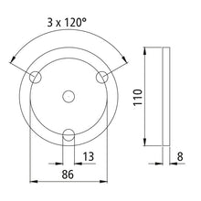 4-hole counter washer f. support tube w/ flange, loose, galvani