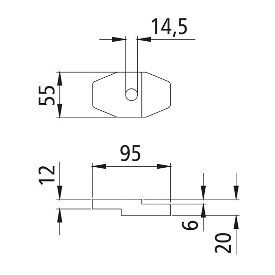 Clamping jaw, double-sided, galvanised, 5 - 8 mm/8 - 12 mm
