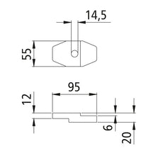 Clamping jaw, double-sided, galvanised, 5 - 8 mm/8 - 12 mm