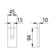 Reinf.cing plate, 45 x 94 x 10 mm, galvanised