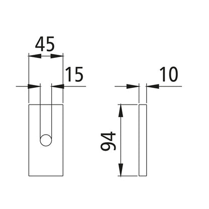 Reinf.cing plate, 45 x 94 x 10 mm, galvanised