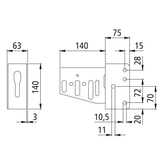 Swivel adapter short, 3902, galvanised