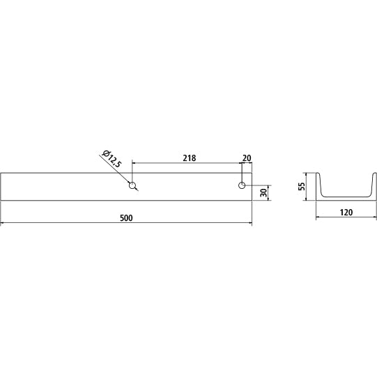 U 120 bracket, KTL, for aluminum underride guard type 563040