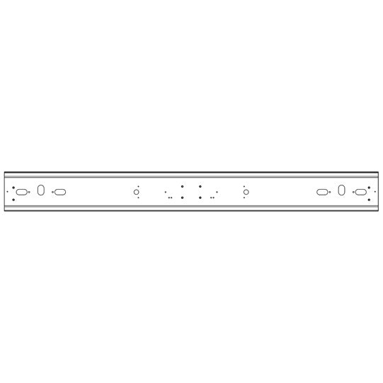 Aluminium underride guard, machined, 2400 mm, RAL 9010