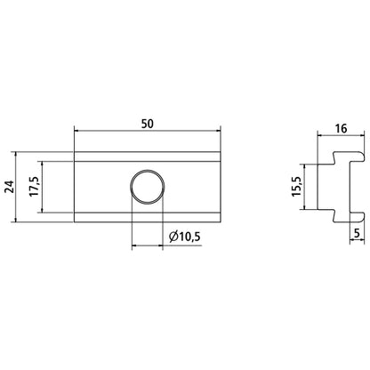 Slot nut f. underride guard 564040, galvanised