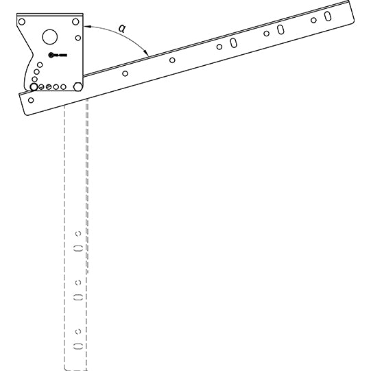 Suer holder f. SAS, L 710 mm, aluminium mag. leg./add. galvanis