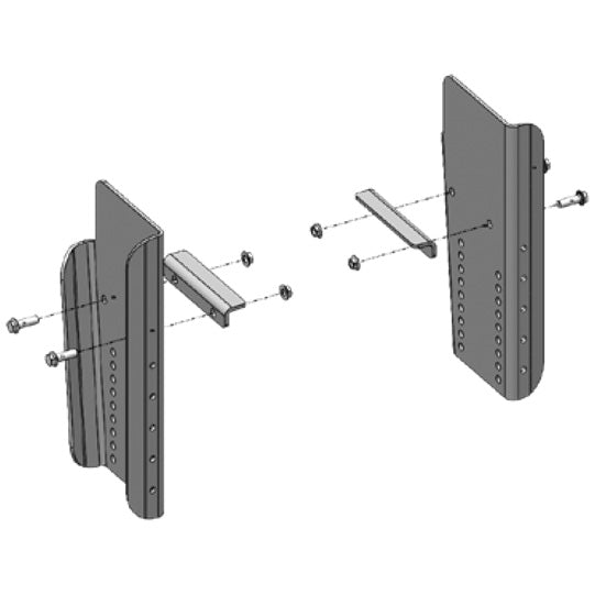 Underride guard bracket set, universal, short 630 mm