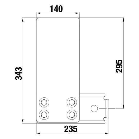 Underride guard brkt set up to 3.5 t, short (235 mm), universal
