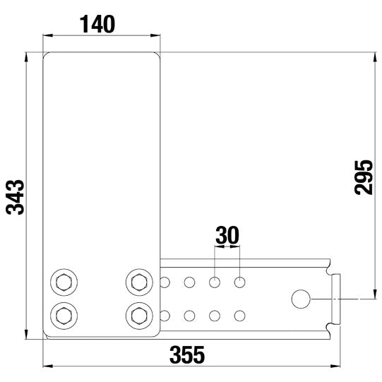Underride guard brkt set up to 3.5 t, long (355 mm), universal