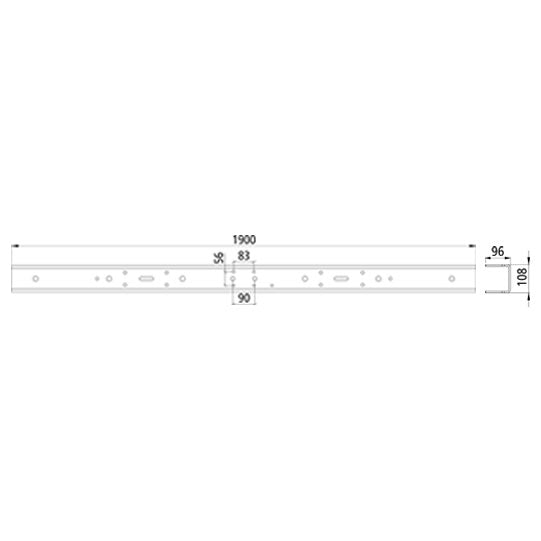 Underride guard, 5.5 t, black steel, 1,900 mm