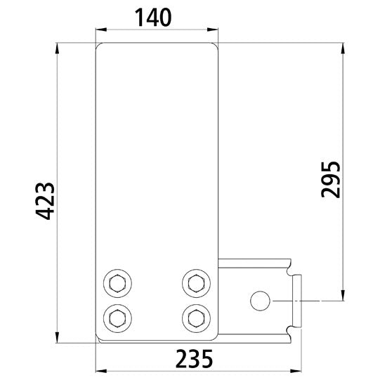 Universal bracket set up to 5.5/8 t, short arms, 235x140x423 mm