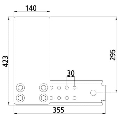 Universal bracket set up to 5.5/8 t, long arms, 355x140x423 mm