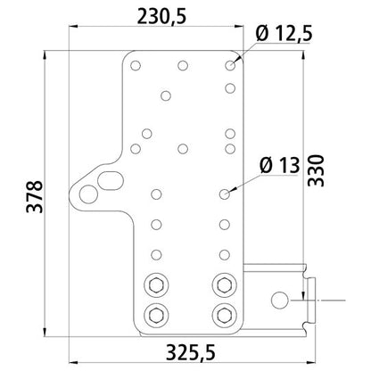 Bracket set for underride guard Iveco 35C to 70C short 325.5 mm