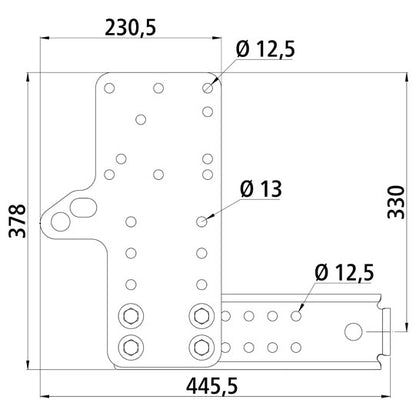 Bracket set for underride guard Iveco 35C to 70C long 445.5 mm