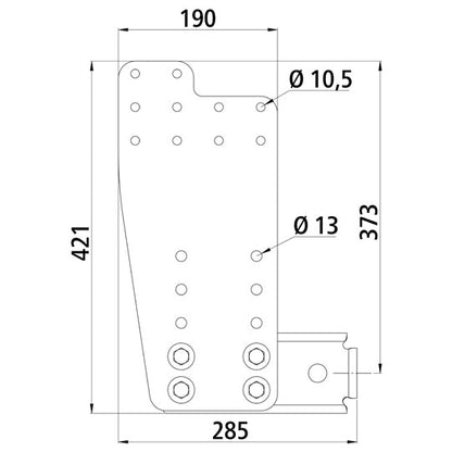 brkt set for underride guard Fuso 6S/6C/7C short 285x190x421mm