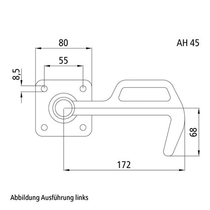 Box lock 256 B/size 2, R, galvanised stl.