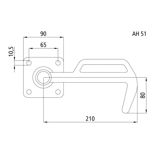 Box lock 256 B/size 3, L, galvanised stl.