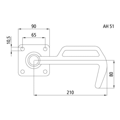 Box lock 256 B/size 3, L, galvanised stl.