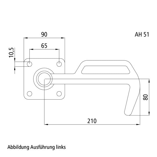 Box lock 256 B/size 3, R, galvanised stl.