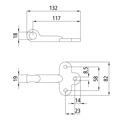 Counter support 257 A/size 2, L = R, galvanised stl.