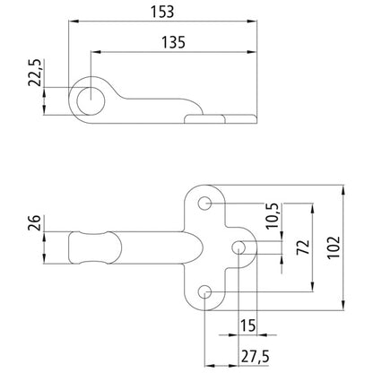 Ctrholder 257 A/size 3, L = R, galvanised stl.