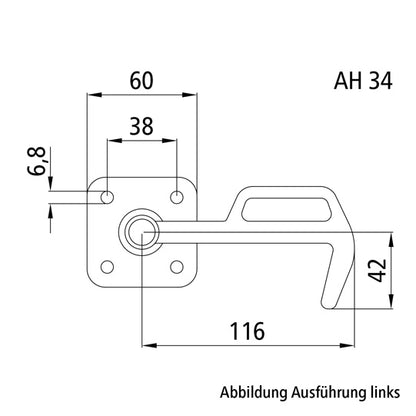 Box lock 256 B/size 0, R, galvanised stl.
