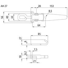 Suer cam lock, w/ ctrholder, galvanised
